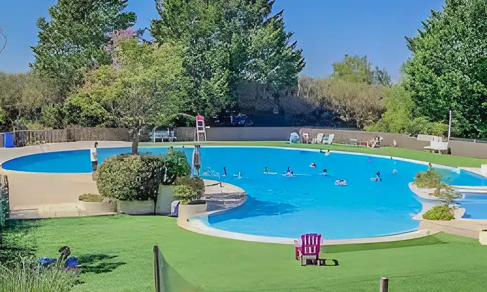 entertainment in the campsite lagoon